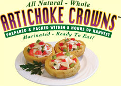 all natural whole artichoke crowns prepared & packed within 8 hours of harvest marinated ready to eat!